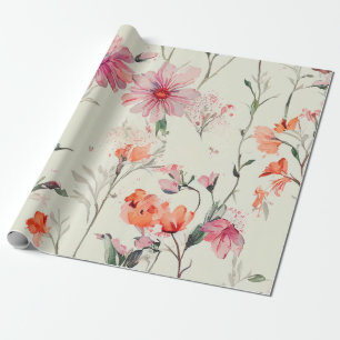 Papier Cadeau Chic Orange & Rose Feminine FlorMariage
