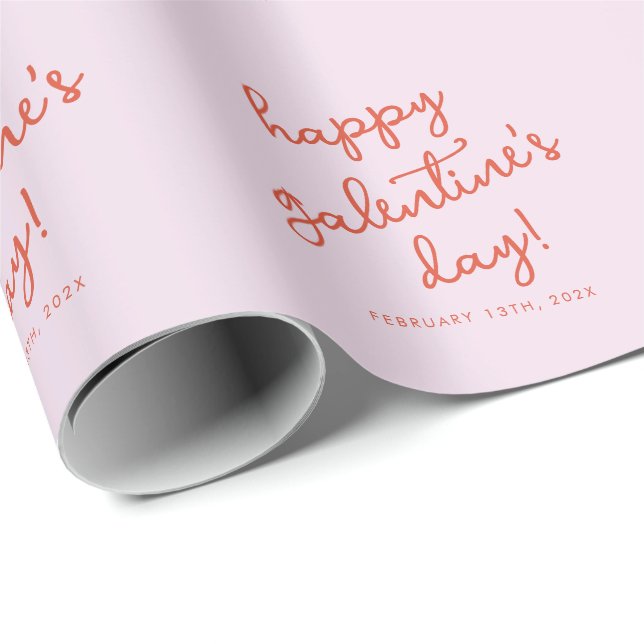 Papier Cadeau Chic Pastel Purple Joyeux Galentines Jour Script (Coin rond)