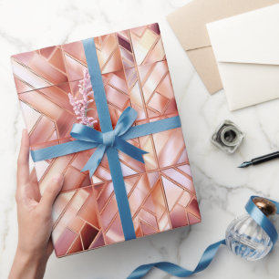 Papier Cadeau Chic Pink Rose Gold Abstrait