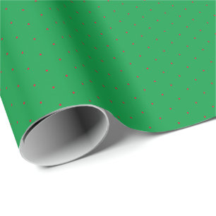 Papier Cadeau Chic vert rouge rouge petit motif pois Noël