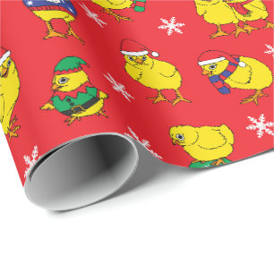 Papier Cadeau Chicken Maman mignonne Noël Fêtes Chicots