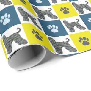 Papier Cadeau Chien à poils et mâcher jaune et noir