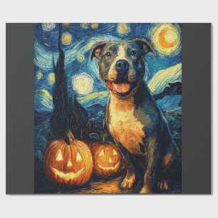 Papier Cadeau Chien American Staffordshire Terrier Halloween mig