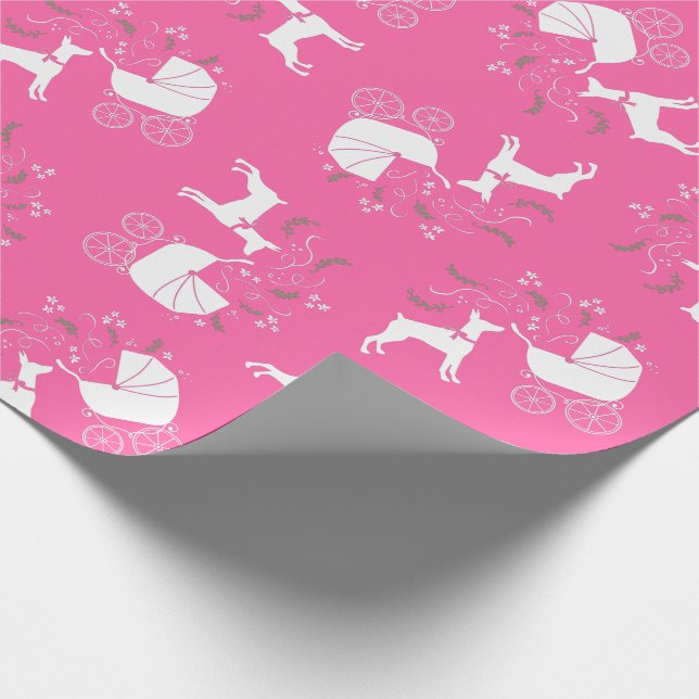 Papier Cadeau Chien Baby shower Doberman (Coin)