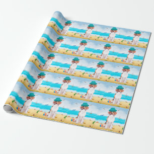 Papier Cadeau Chien Beagle sur la plage