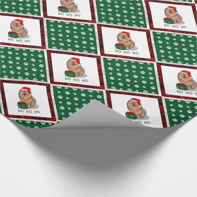 Papier Cadeau Chien Chow Chow Chow de Noël (cannelle) mignonne (Coin)