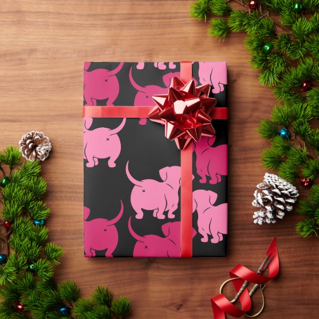 Papier Cadeau Chien Dachshund (Cadeau de vacances)