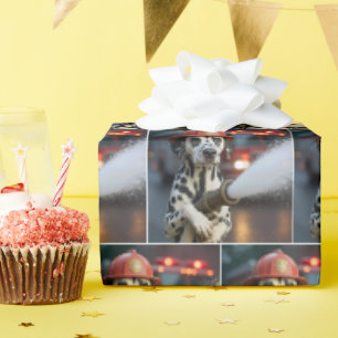 Papier Cadeau Chien Dalmatien Avec Un Tuyau D'Incendie
