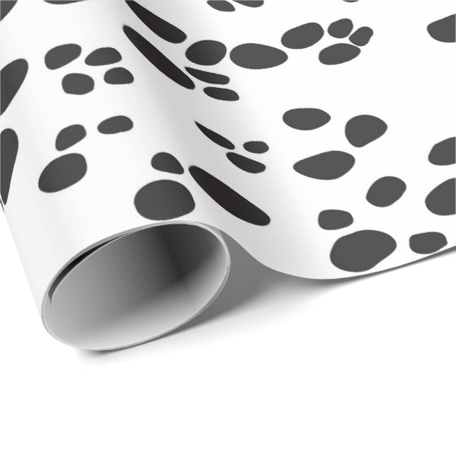 Papier Cadeau CHIEN dalmatien | blanc et arrière (Coin rond)
