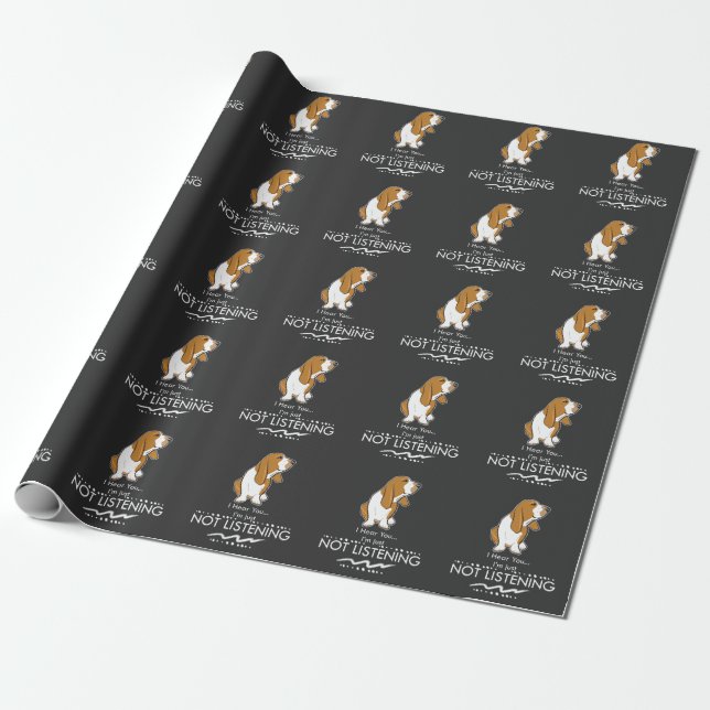 Papier Cadeau Chien de Basset Hound - entendez que vous je (Déroulé)