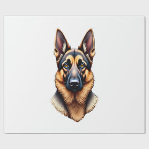 Papier Cadeau Chien de berger allemand Chiot mignon (2)