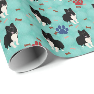 Papier Cadeau Chien de berger de Shetland de bande dessinée