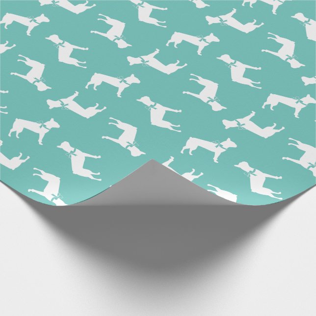 Papier Cadeau Chien de Boston Terrier Puppy (Coin)