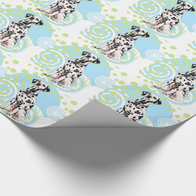 Papier Cadeau Chien de Dalmatie avec stéthoscope et lunettes (Coin)