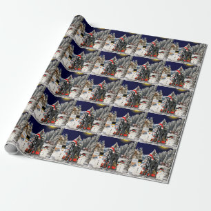 Papier Cadeau Chien de great dane se reposant sur le casquette