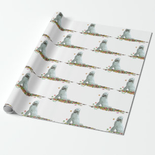 Papier Cadeau Chien De Labradoodle En Papier D'Enveloppement Feu