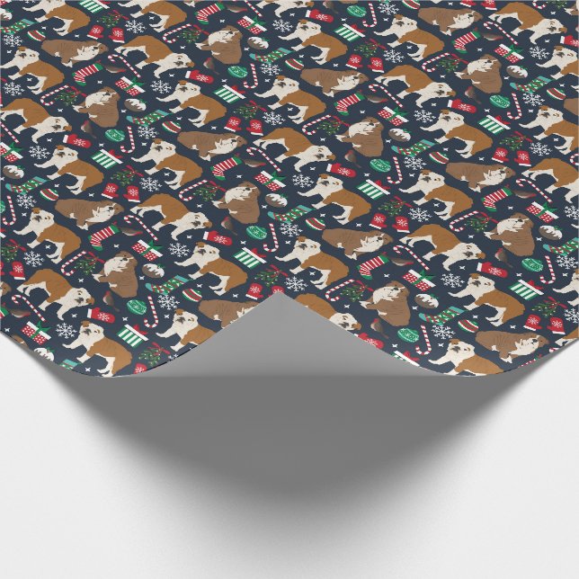 Papier Cadeau Chien de Noël (Coin)