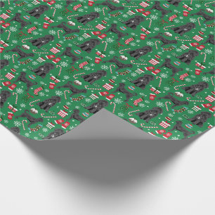 Papier Cadeau Chien de Noël de Black Labradoodle