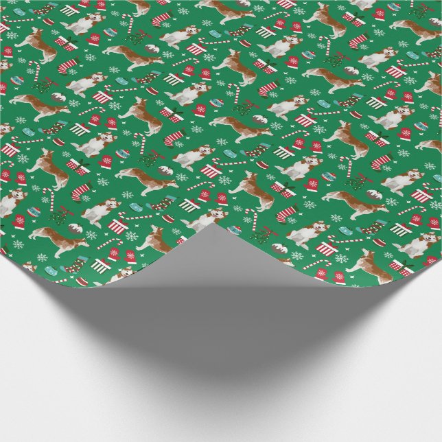 Papier Cadeau Chien de Noël de Red Husky (Coin)