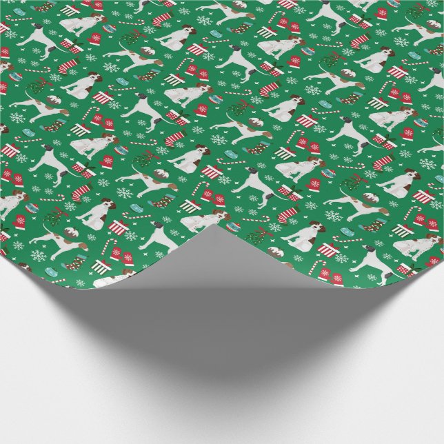 Papier Cadeau Chien de noël du Pointeur anglais (Coin)