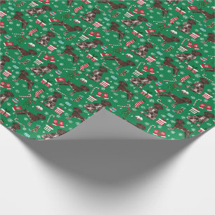 Papier Cadeau Chien de noël du Pointeur aux cheveux courts alle