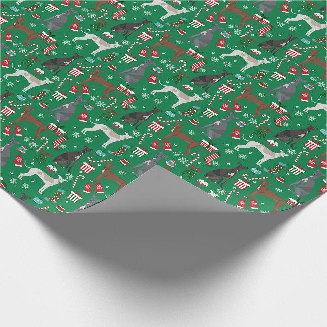 Papier Cadeau Chien de Noël grec italien (Coin)