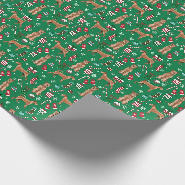 Papier Cadeau Chien de Noël irlandais Terrier (Coin)