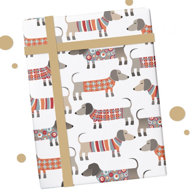 Papier Cadeau Chien de saucisse Dachshund (Dachshund Wiener Sausage Dog fun gift wrap paper roll)
