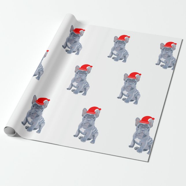 Papier Cadeau Chien de taureau français mignon (Déroulé)