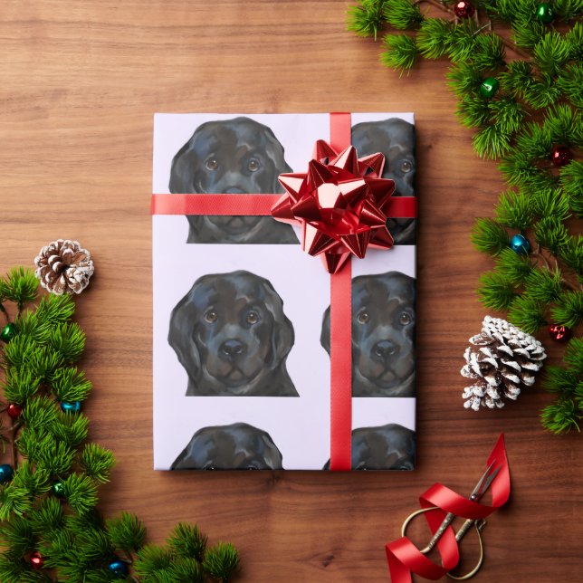 Papier Cadeau Chien de Terre-Neuve (Cadeau de vacances)