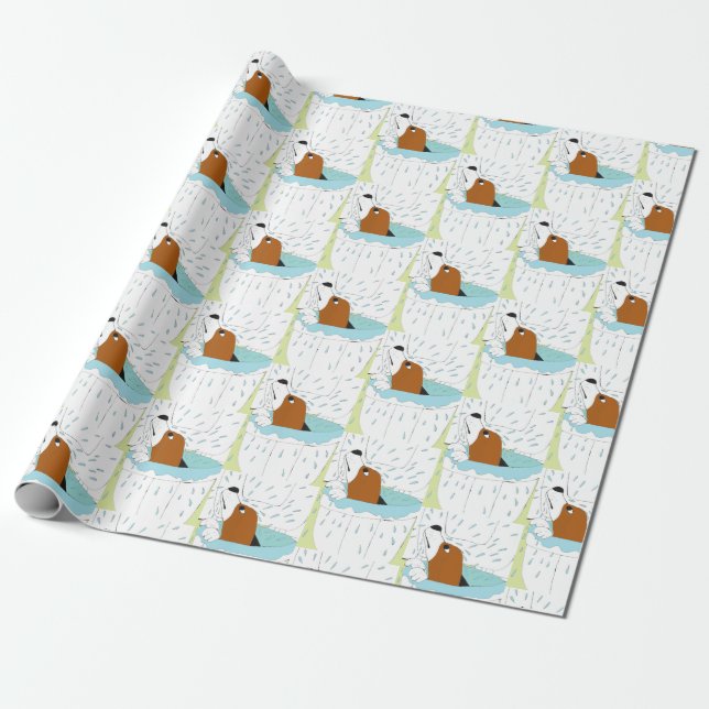 Papier Cadeau chien de toilette (Déroulé)