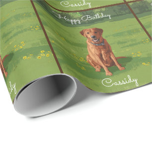Papier Cadeau Chien du Labrador jaune rouge renard