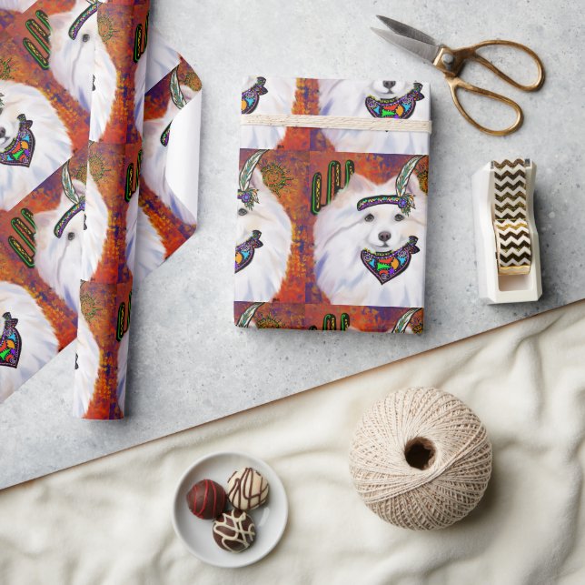 Papier Cadeau Chien Esquimau Américain (Artisanat)