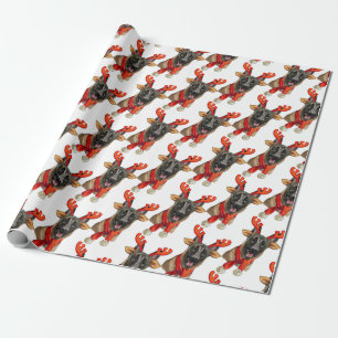 Papier Cadeau Chien malinois de Noël