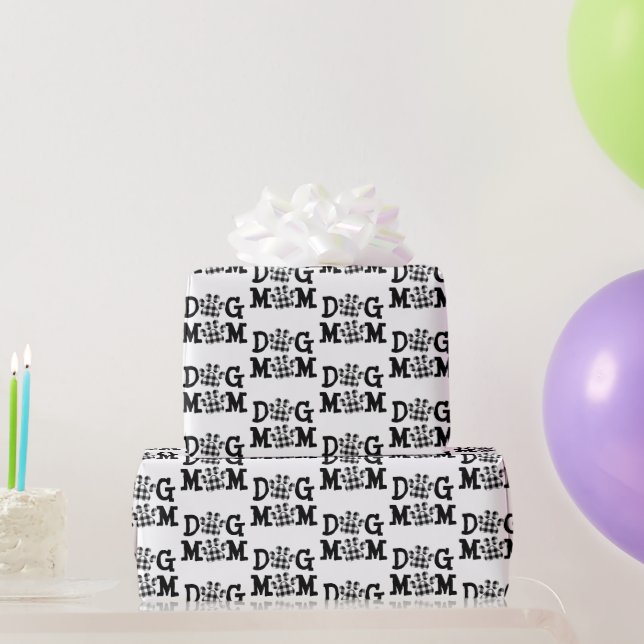 Papier Cadeau Chien Maman Buffalo Plaid Chien Prints (Cadeaux de fête)