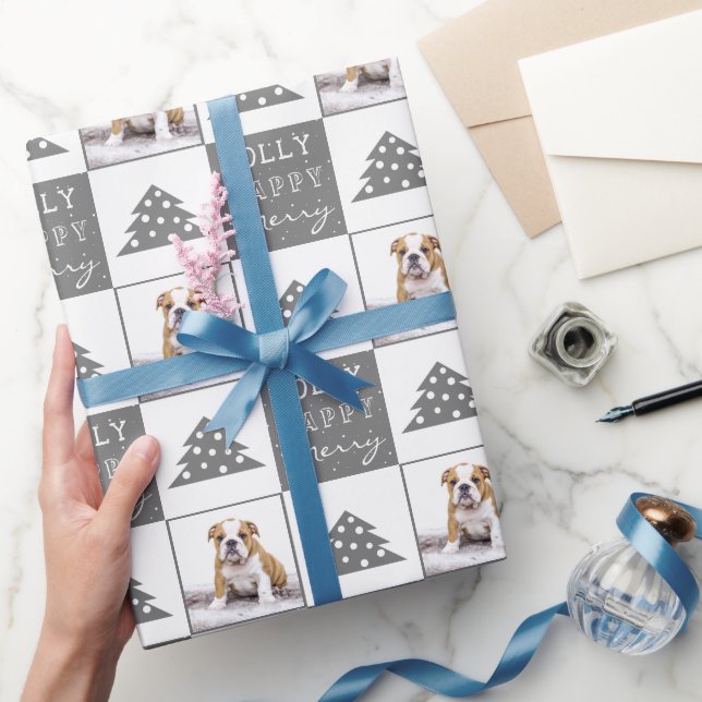 Papier Cadeau Chien mignon Chiot Tapis Animal Typographie Arbre  (Cadeaux)