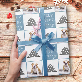 Papier Cadeau Chien mignon Chiot Tapis Animal Typographie Arbre 