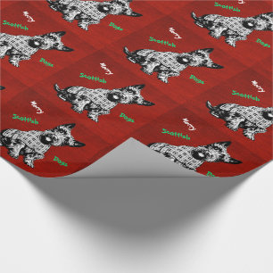 PAPIER CADEAU CHIEN MIGNON DE TERRIER D'ÉCOSSAIS, SCOTTIE DE