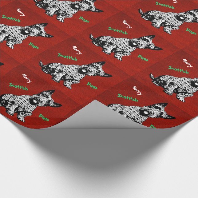 PAPIER CADEAU CHIEN MIGNON DE TERRIER D'ÉCOSSAIS, SCOTTIE DE (Coin)