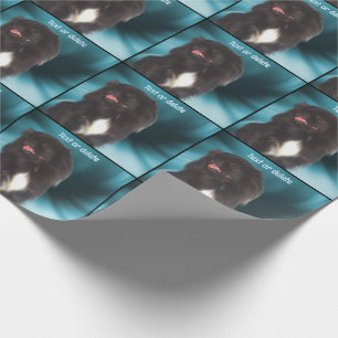 Papier Cadeau Chien pekingese noir mignon Personnalisé