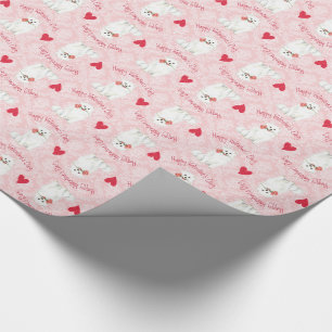 Papier Cadeau Chien Rose américain Eskimo Valentine