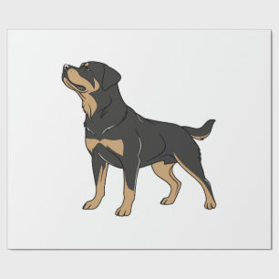 Papier Cadeau Chien Rottweiler, Chien Rottweiler Debout