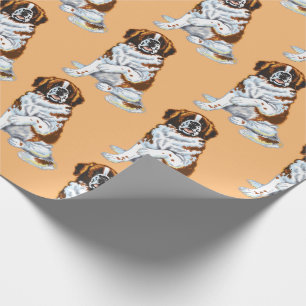 Papier Cadeau chien saint bernard