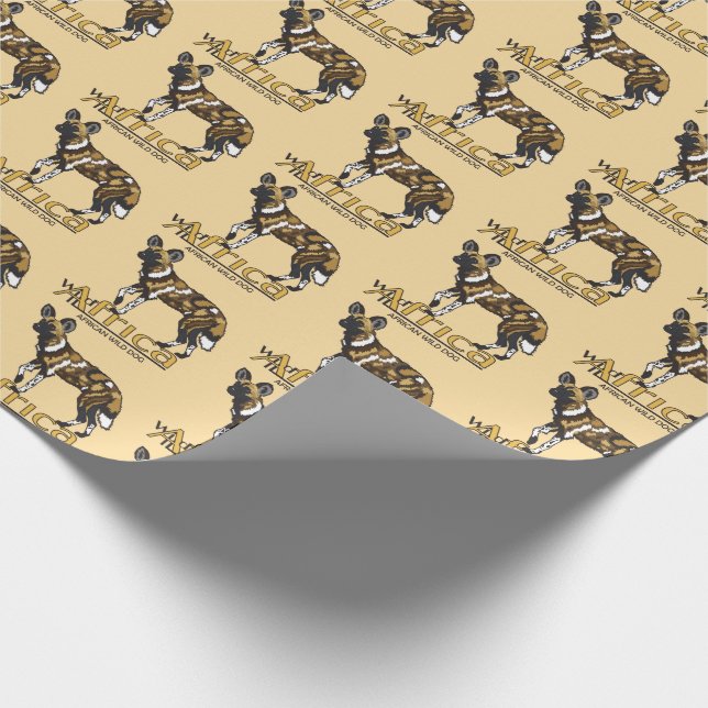 Papier Cadeau Chien sauvage africain. Afrique sauvage (Coin)