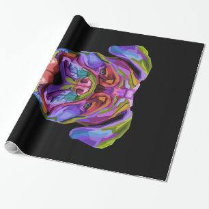 Papier Cadeau Chien-taureau coloré mignon