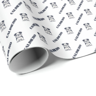 Papier Cadeau Chien-taureau français avec le nom Wrapping Papier