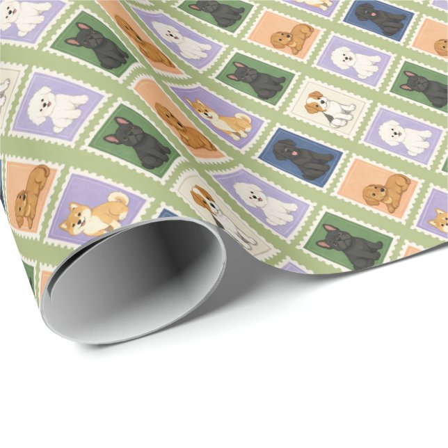 Papier Cadeau Chiens (Coin rond)