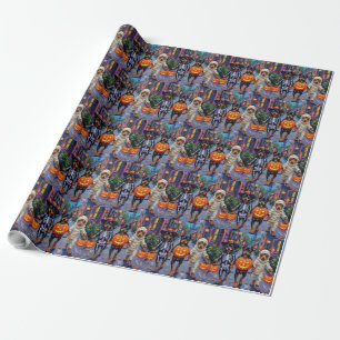 Papier Cadeau Chiens Affenpinscher faisant Trick-or-Treating pou