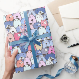 Papier Cadeau Chiens Blue Bliss