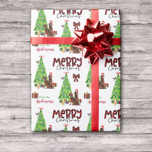 Papier Cadeau Chiens de couture irlandais et sapin de Noël